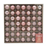 See more information about the 49 Christmas Baubles - Assorted Blush Pink