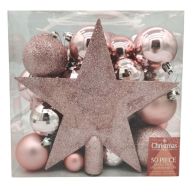 See more information about the 50 x Christmas Tree Baubles Decoration Pink - Various Sizes by Christmas Inspiration