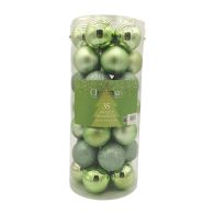 See more information about the 35 Christmas Baubles 6cm - Green Foliage