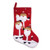 See more information about the 3 Santa Christmas Stocking 18 Inch - Red