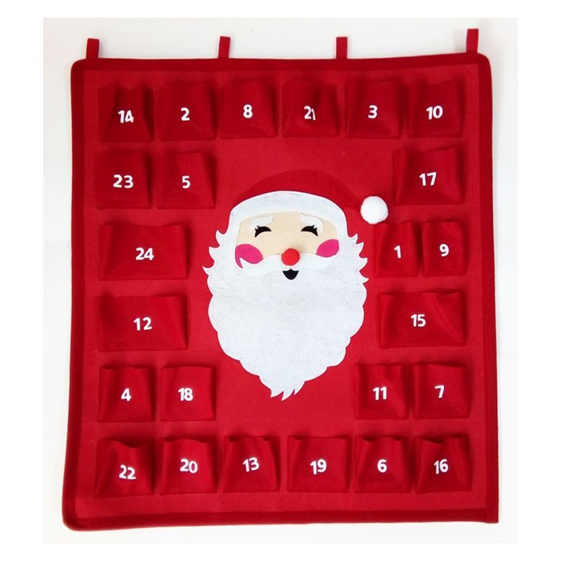 Santa Christmas Fabric Calendar - Red