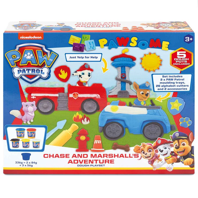 Paw Patrol Chase and Marshall Dough Vehicle Playset