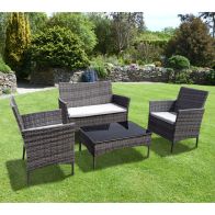 See more information about the 4 Seat Casual Rattan Furniture Set - Luxury Flat Weave Rattan - Avignon Collection by Croft