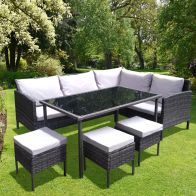 See more information about the Avignon Garden Corner Sofa by Croft - 8 Seats Flat Weave Rattan White