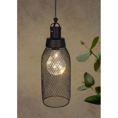 See more information about the Cage Solar Garden Lantern Decoration Warm White LED - 31cm Contemporary Artisan by Bright Garden