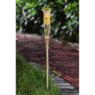 See more information about the Tiki Torch Solar Garden Stake Light Decoration 12 Orange LED - 71cm by Bright Garden
