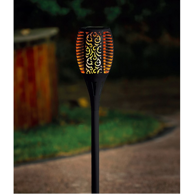 Black Torch Solar Garden Stake Light 36 Orange LED - 78cm by Bright Garden
