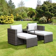 See more information about the Avignon Garden Relaxer Set by Croft - 2 Seats Grey Cushions