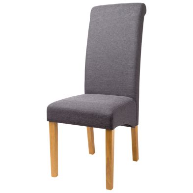 See more information about the London Dining Chair Wood & Fabric Dark Grey