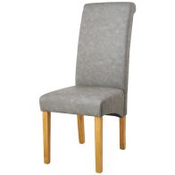 See more information about the London Dining Chair Wood & Faux Leather Grey