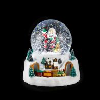 See more information about the Christmas Snowglobe Decoration with Santa and Train White LED - 18.5