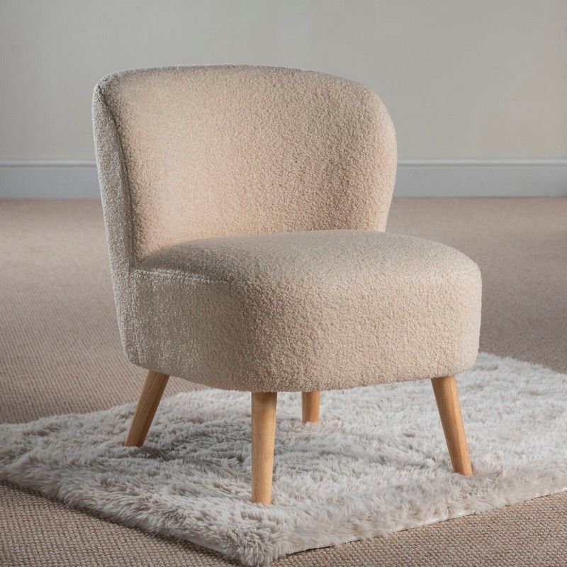 Teddy Dining Chair Wood & Fabric Beige by Hamilton McBride