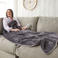 See more information about the Huggleland Supersoft Electric Heated Fleece Throw - Dark Grey 152cm