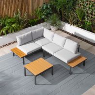 See more information about the Montagu Garden Corner Sofa by Croft - 4 Seats Grey Cushions