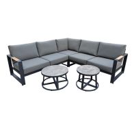 See more information about the Arles Garden Sofa Set by Croft - 4 Seats Grey Cushions