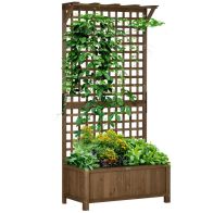 See more information about the Outsunny Wood Planter with Trellis for Vine Climbing
