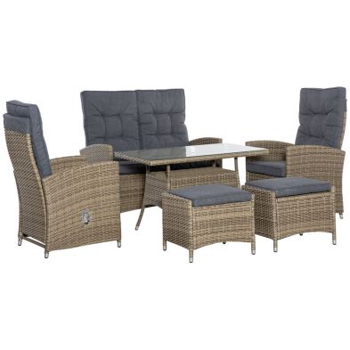 Outsunny 6 Pieces Pe Rattan Dining Set from Cherry Lane Garden Centres