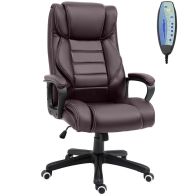 See more information about the Vinsetto High Back Executive Office Chair 6- Point Vibration Massage Extra Padded Swivel Ergonomic Tilt Desk Seat Brown