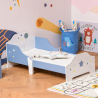 See more information about the Homcom Kids Star & Balloon Single Bed Frame w/ Safe Guardrails Slats Bedroom Furniture Dreams