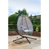 See more information about the Folding Textilene Garden Swinging Swing Seat by Handpicked with Grey Cushions