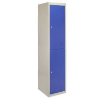 See more information about the Steel Locker 2 Compartments 180cm - Grey & Blue Flatpack by Raven