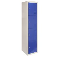 See more information about the Steel Locker 4 Compartments 180cm - Grey & Blue Flatpack by Raven