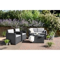See more information about the Armona Garden Sofa Set by Keter - 4 Seats Grey Cushions