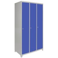 See more information about the Steel Locker 3 Compartments 180cm - Grey & Blue Flatpack by Raven