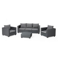 See more information about the Salta Garden Sofa Set by Keter - 5 Seats Grey Cushions