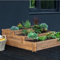 See more information about the Three Tiered Planter - Brown by EKJU