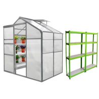 See more information about the Raven Crescive 6' x 4' Apex Greenhouse & Racking Set - Classic Polycarbonate