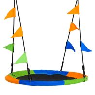 See more information about the Outsunny Saucer Tree Kids Swing Set with Adjustable Rope Waterproof Seat Steel Frame Backyard
