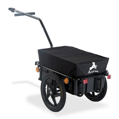 See more information about the Homcom Cargo Trailer Bike Stroller Garden Trolley W/Carrier Utility Luggage & Wheels Black