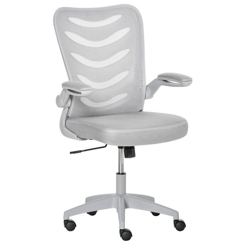 Vinsetto Mesh Office Chair Swivel Task Computer Chair For Home With Lumbar Support Grey