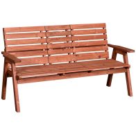 See more information about the Outsunny Fir Wood Convertible 2 to 3 Seater Outdoor Garden Bench Wood Tone