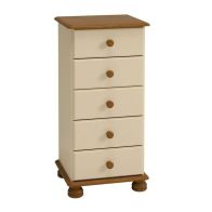 See more information about the Barnaby Cream & Pine Narrow Chest Of 5 Drawers