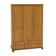 See more information about the Barnaby Wardrobe Pine 3 Door 4 Drawer