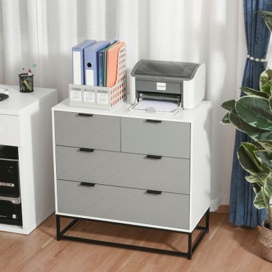 See more information about the Homcom Chest of Drawers with Metal Handles Freestanding Dresser for Bedroom