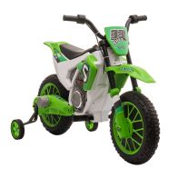 See more information about the Homcom 12V Kids Electric Motorcycle Ride-On With Training Wheels For Ages 3-5 Years - Green