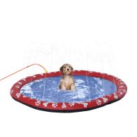 See more information about the Pawhut 150cm Splash Pad Sprinkler For Pets Dog Bath Pool Water Game Mat Toy Non-Slip Outdoor Backyard Red