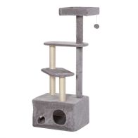 See more information about the PawHut Cat Tree Kitten Tower w/ Sisal Scratching Post Condo Plush Perches Hanging Ball