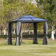 See more information about the Outsunny 3 x 3(m) Hardtop Gazebo with UV Resistant Polycarbonate Roof & Aluminium Frame