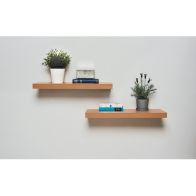 See more information about the 40cm Pack of 2 Floating Shelves Oak