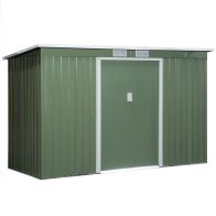 See more information about the Corrugated 9 x 4' Double Door Pent Garden Shed With Ventilation Steel Light Green by Steadfast