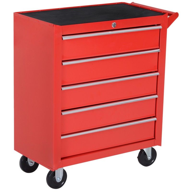 Durhand Roller Tool Cabinet 5 Drawers-Red