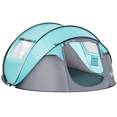 Outsunny 4 Person Pop Up Camping Tent With Vestibule Weatherproof Cover from Cherry Lane Garden Centres