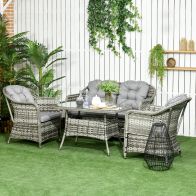 See more information about the Outsunny 4-Seater PE Rattan Garden Furniture