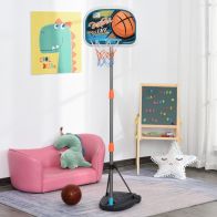 See more information about the Homcom Kids Height Adjustable Aluminium Basketball Hoop Stand With Ball