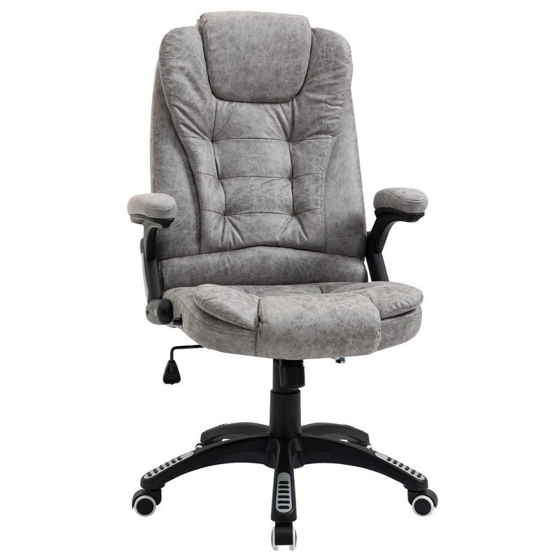 Vinsetto Ergonomic Office Chair Comfortable Desk Chair With Armrests Adjustable Height Reclining And Tilt Function Grey