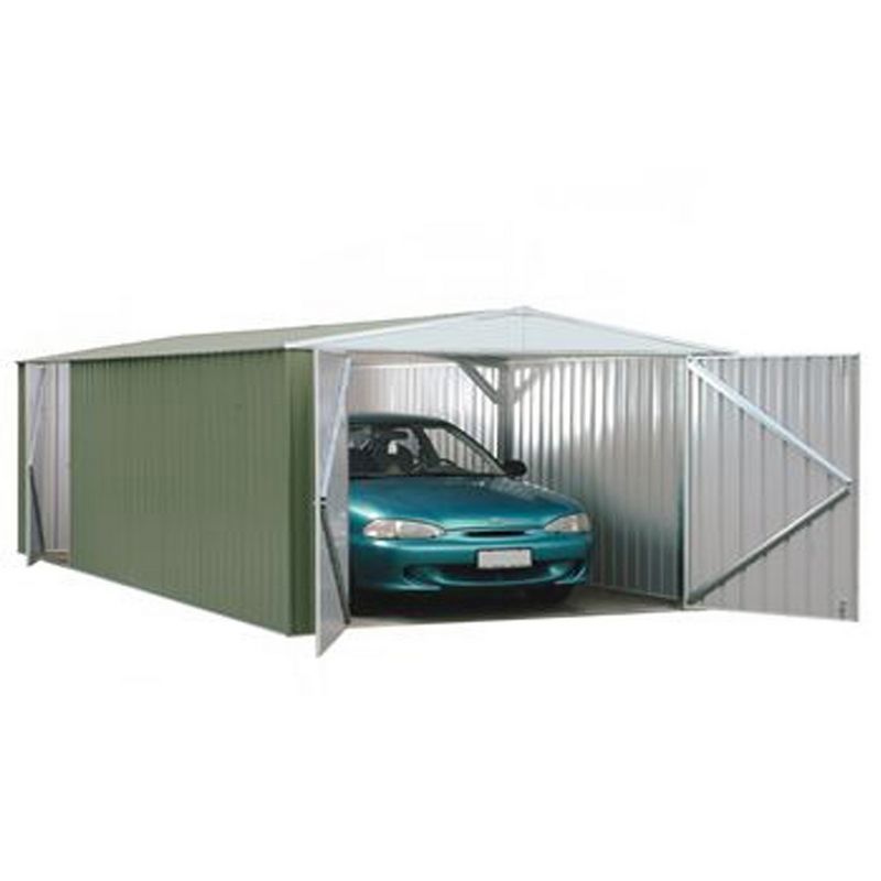 Mercia 10 x 20 Absco Double Door Apex Garages - Pale Eucalyptus